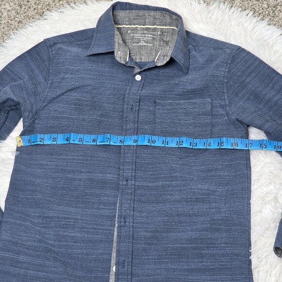 pd & c Big Boy Short Sleeves Button Down Blue Shirt Size 10/12 - Picture 4 of 7